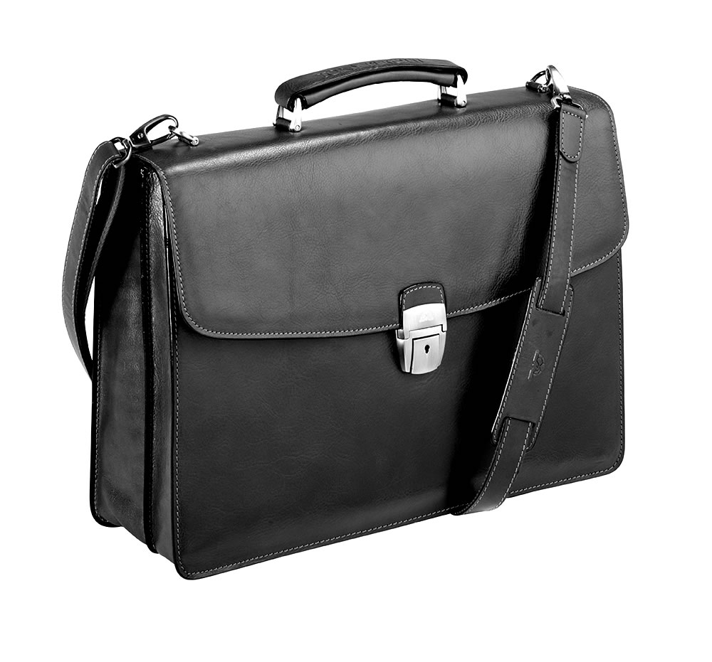 Real Leather Briefcase - Premium Quality Italian Leather - Black ...